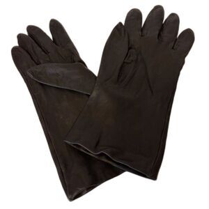 Classic Lord & Taylor Black Leather Gauntlet Gloves Silk Lined 8.5 Quiet Luxury